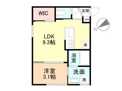 LEGRAN高岡(1LDK/2階)の間取り写真