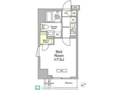 グラシアプレイス川崎駅前(1K/10階)の間取り写真