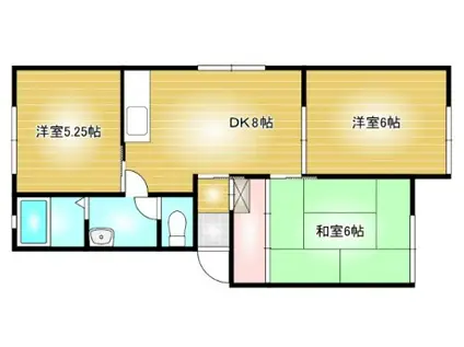 K´Sハウス A棟(3DK/1階)の間取り写真