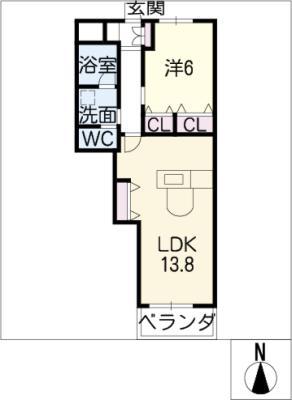 SKBUILDING-1(1LDK/5階)の間取り写真