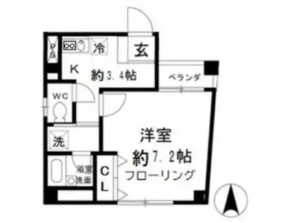 5アベニュー(1K/2階)の間取り写真