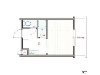 カルム四天王寺(1K/6階)の間取り写真