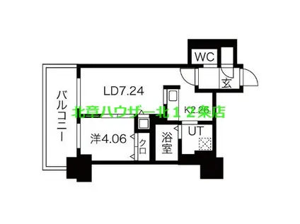 パシフィックタワー札幌(1LDK/24階)の間取り写真