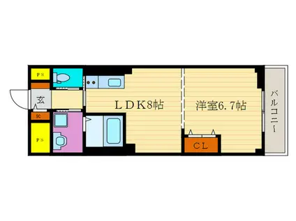 S.CREEK長岡京(1LDK/1階)の間取り写真