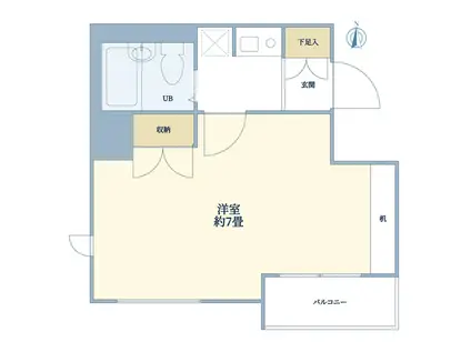 シティアルペン(1K/6階)の間取り写真