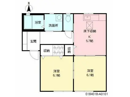 シャーメゾン平城 (2K/1階)の間取り写真