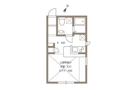 プリマ シエル 藤が丘(1K/1階)の間取り写真