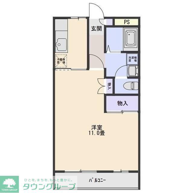 ハイツ大利根 III A(1K/1階)の間取り写真