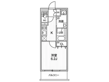 THE PALMS与野(1K/2階)の間取り写真