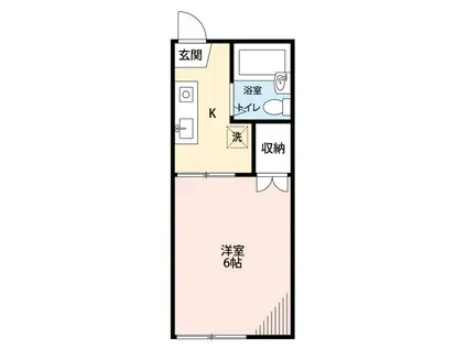 コムロハイム(1K/1階)の間取り写真