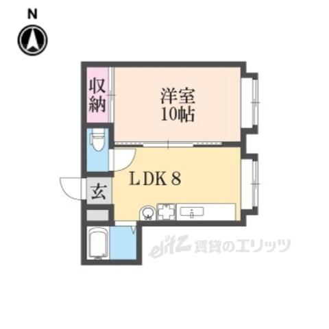 グレースコート(1DK/2階)の間取り写真