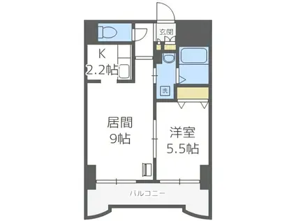 ティアラ資生館(1LDK/10階)の間取り写真
