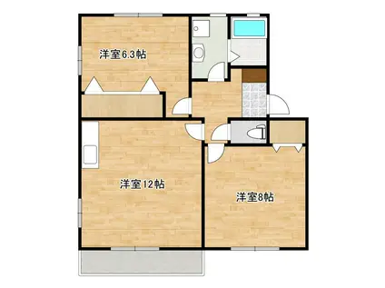 ボノスA(2LDK/2階)の間取り写真