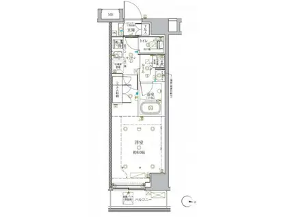 クレイシア新宿中落合(1K/4階)の間取り写真