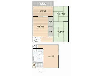 シャトールメール(4DK/1階)の間取り写真