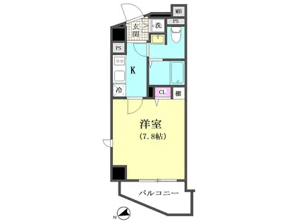 レジデンスイースト大森(1K/5階)の間取り写真