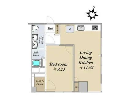 カーサ目黒(1LDK/9階)の間取り写真