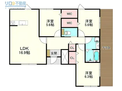 プレミアムネスト(3LDK/1階)の間取り写真