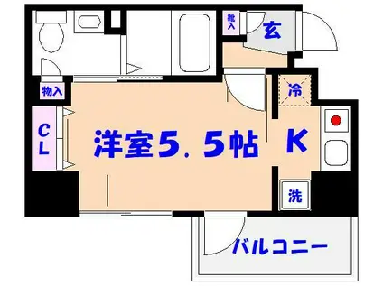 グランカーサ市川国府台(1K/11階)の間取り写真