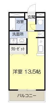 グリーンフィールド(ワンルーム/3階)の間取り写真