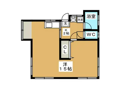 アパートメント112(ワンルーム/1階)の間取り写真