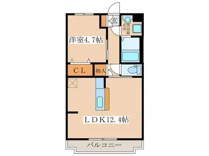 ヴェルデゾーナ寿中央(1LDK/2階)の間取り写真