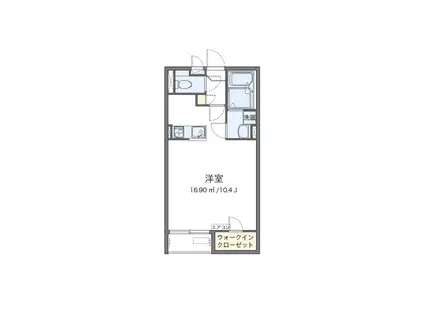 クレイノ宝塚東(1K/1階)の間取り写真