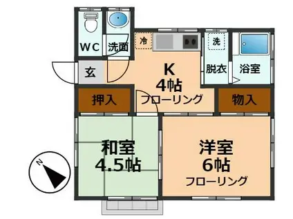 スカイコーポ・S(2K/1階)の間取り写真