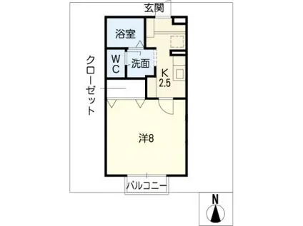 BLUE ISLE(1K/1階)の間取り写真
