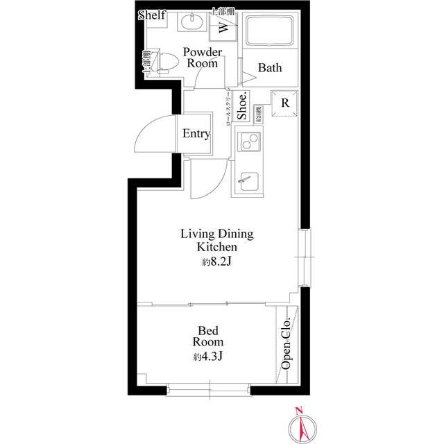 CASA PIAZZA 下丸子(1LDK/5階)の間取り写真