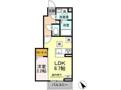 サンライト(1LDK/1階)の間取り写真