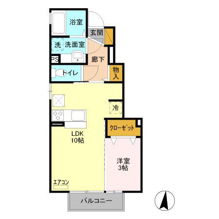 ロイヤルテラス(1LDK/1階)の間取り写真