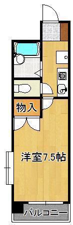 プレアール明和町(1K/5階)の間取り写真