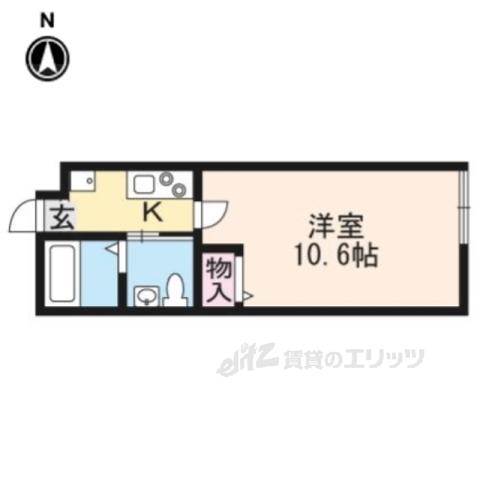 ボチボチ烏丸(1K/2階)の間取り写真