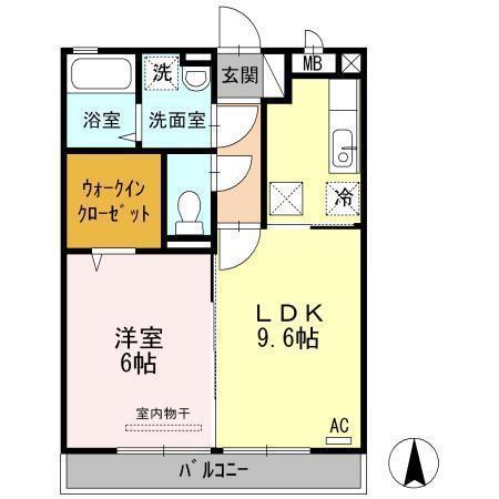 I ・パラッツオ(1LDK/1階)の間取り写真