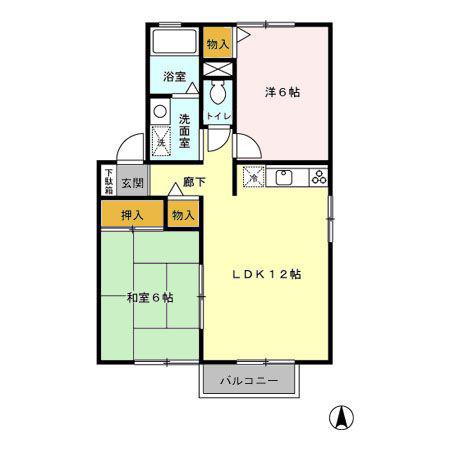レクサス(2LDK/1階)の間取り写真