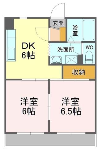 マンションリビエールI(2DK/3階)の間取り写真