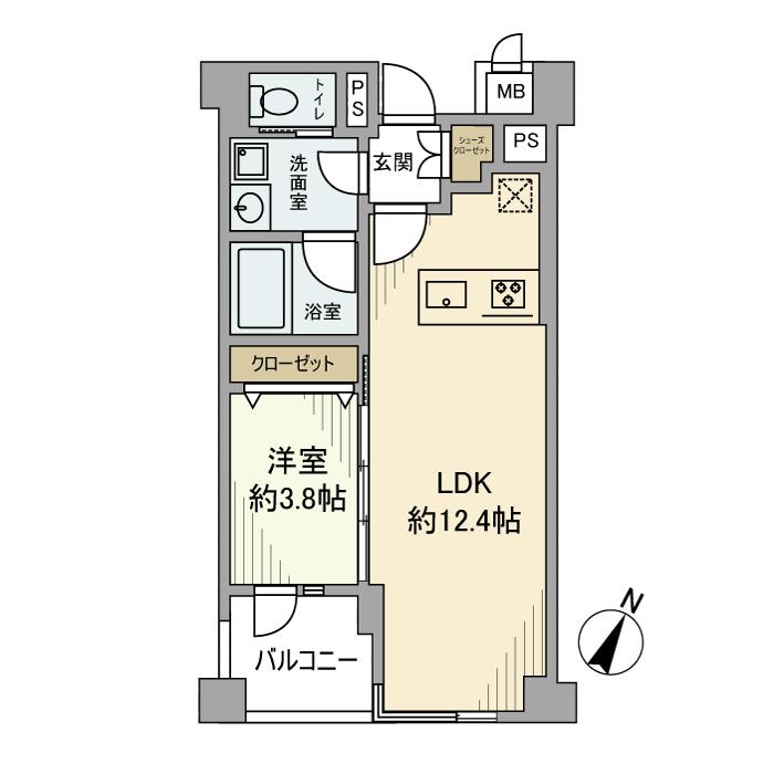 ダイナシティ三宿(1LDK/6階)の間取り写真