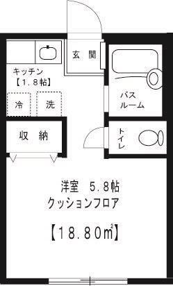 メゾンウエスト(1K/1階)の間取り写真