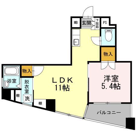 プライム21(1LDK/6階)の間取り写真