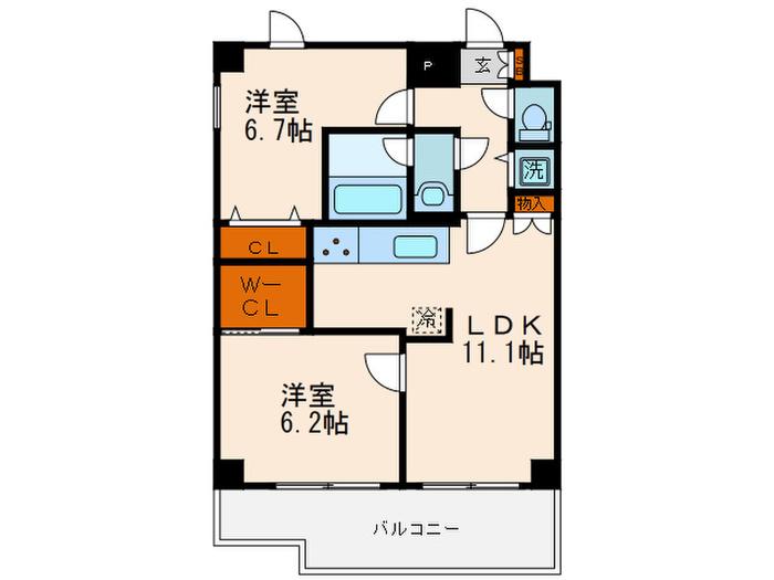 SWEET HILLSお花茶屋(2LDK/11階)の間取り写真