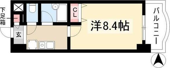 現代ハウス新栄(1K/9階)の間取り写真