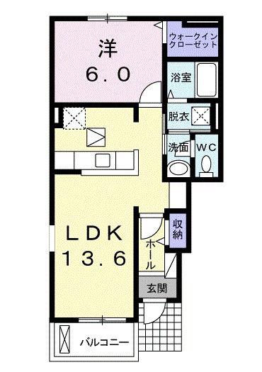 LATOURKAIZAWA V(1LDK/1階)の間取り写真