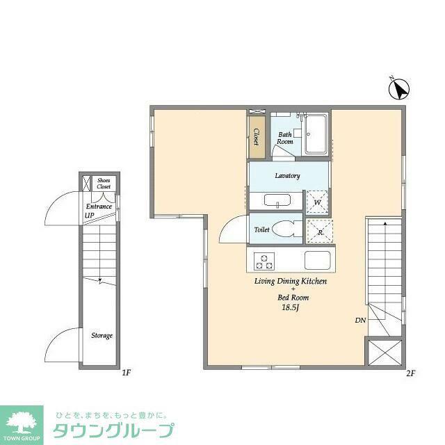 TAKANAWA CUBE イースト(ワンルーム/1階)の間取り写真