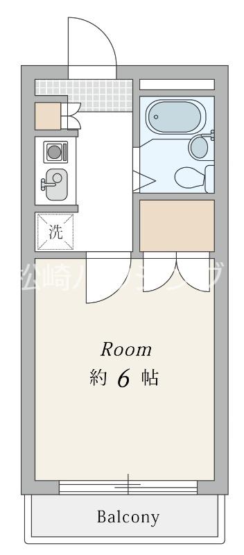 マルメゾン88(1K/3階)の間取り写真