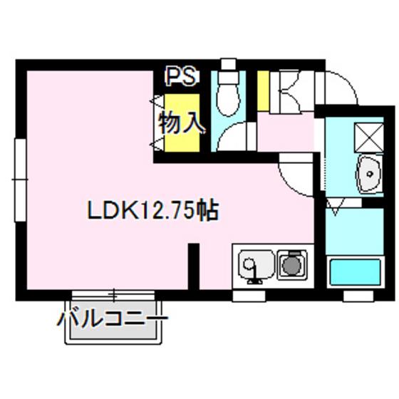 セルシオハイツII(ワンルーム/1階)の間取り写真