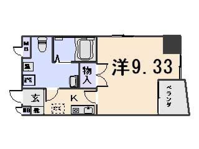 エスポワール椥辻(1K/9階)の間取り写真