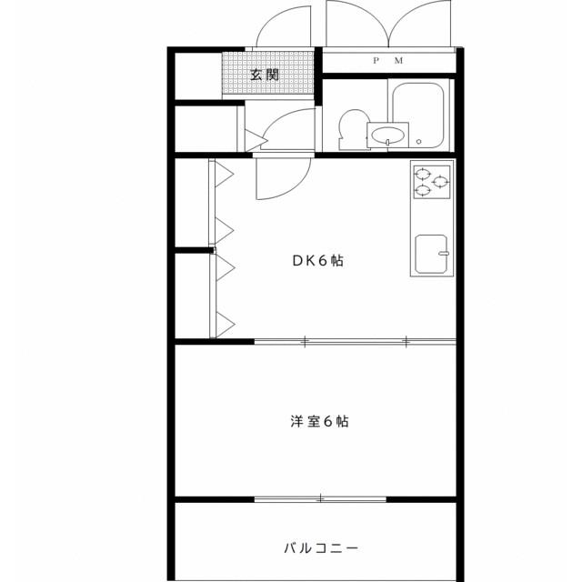 エスポワール(1DK/3階)の間取り写真