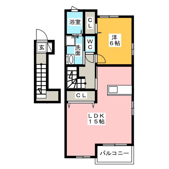 プラニシエ(1LDK/2階)の間取り写真