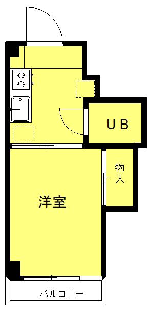 東京園マンション(1DK/3階)の間取り写真